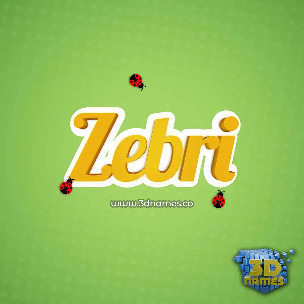 zebri in Ladybugs style - 3D name wallpaper
