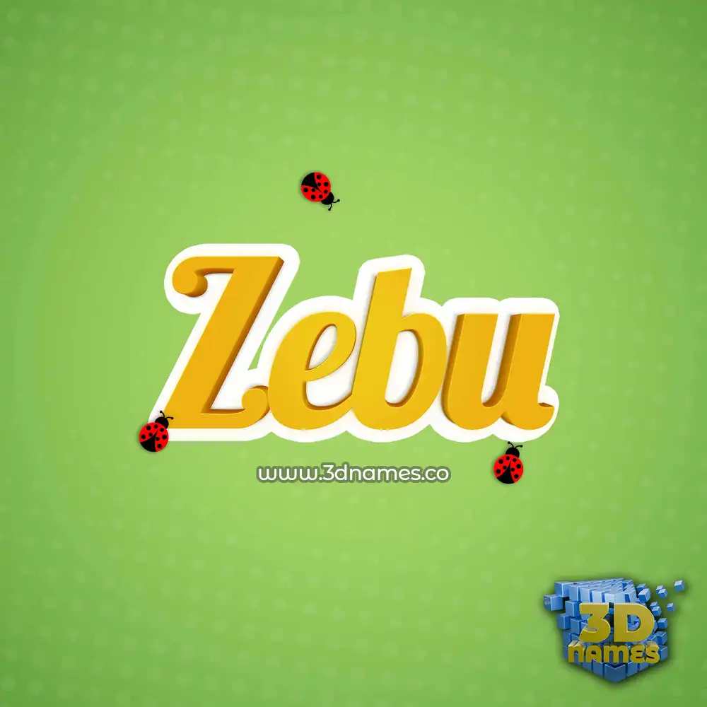 zebu in Ladybugs style - 3D name wallpaper