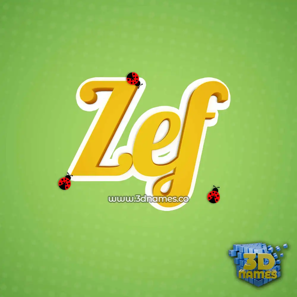 zef in Ladybugs style - 3D name wallpaper