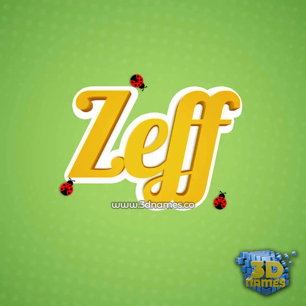 zeff in Ladybugs style - 3D name wallpaper