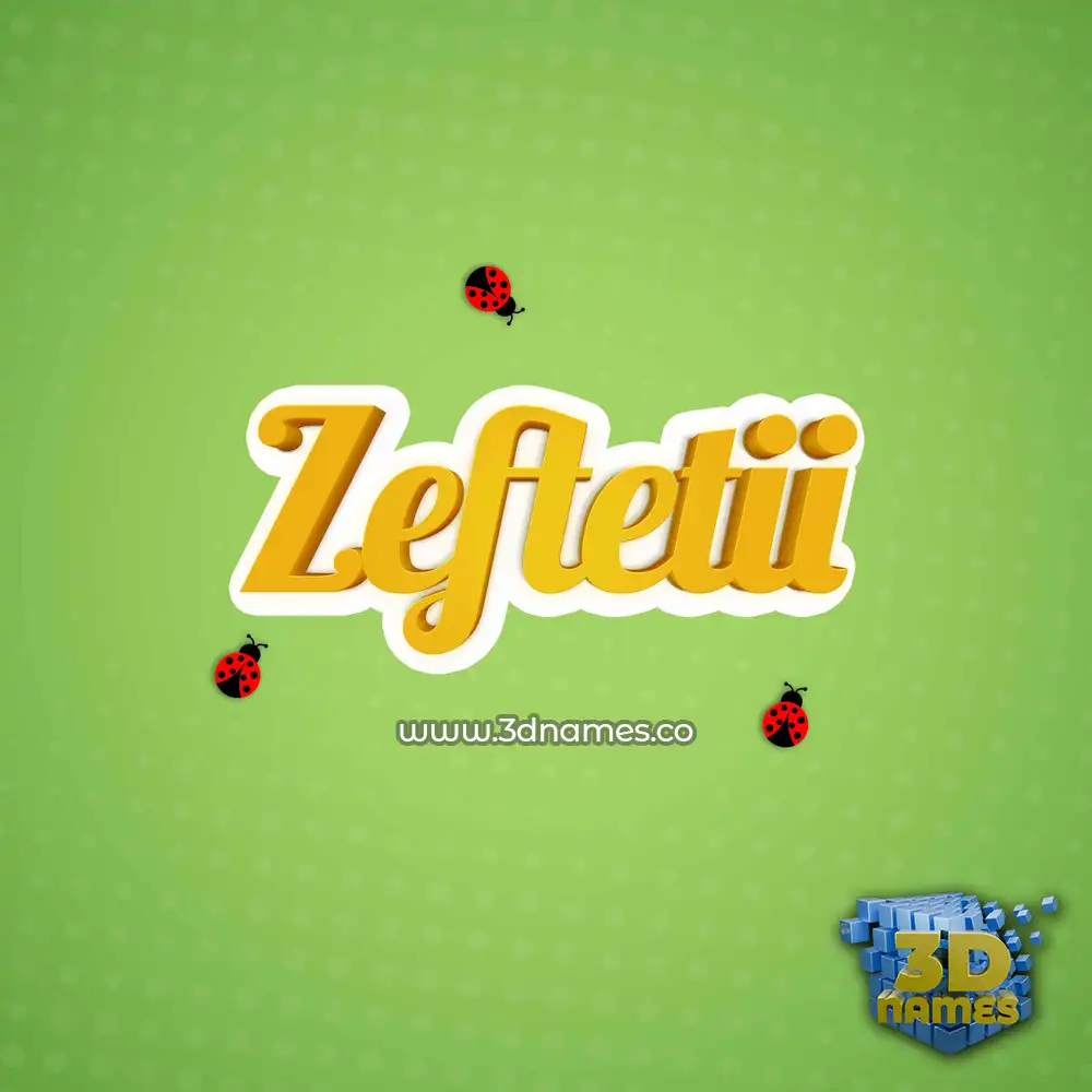 zeftetii in Ladybugs style - 3D name wallpaper