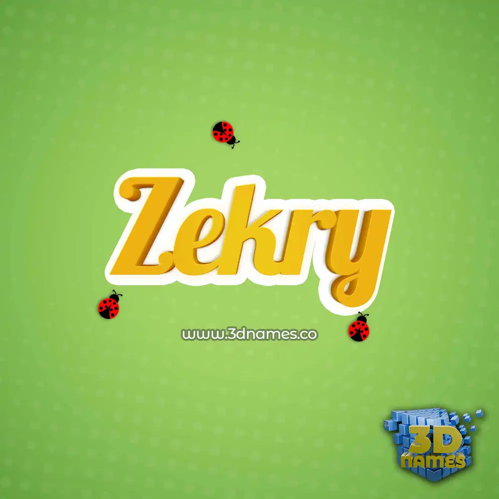 zekry in Ladybugs style - 3D name wallpaper