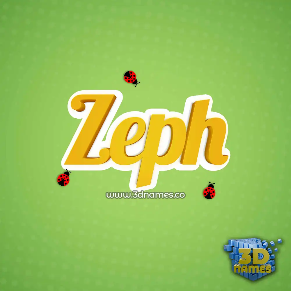 zeph in Ladybugs style - 3D name wallpaper