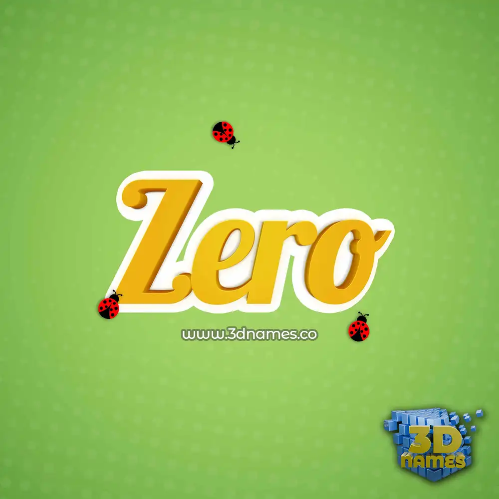 zero in Ladybugs style - 3D name wallpaper