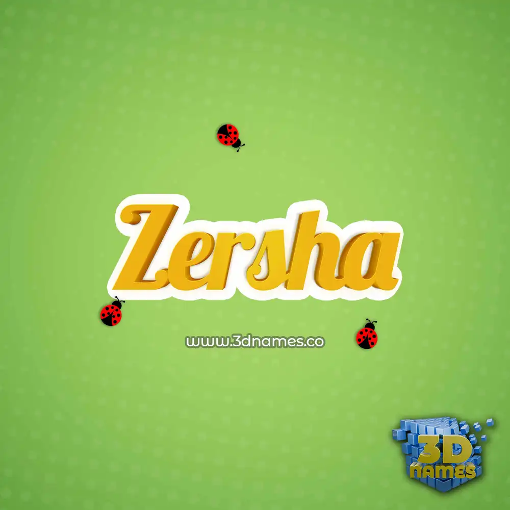 zersha in Ladybugs style - 3D name wallpaper