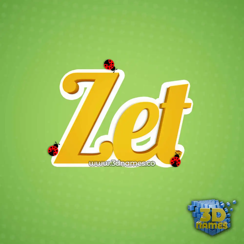 zet in Ladybugs style - 3D name wallpaper
