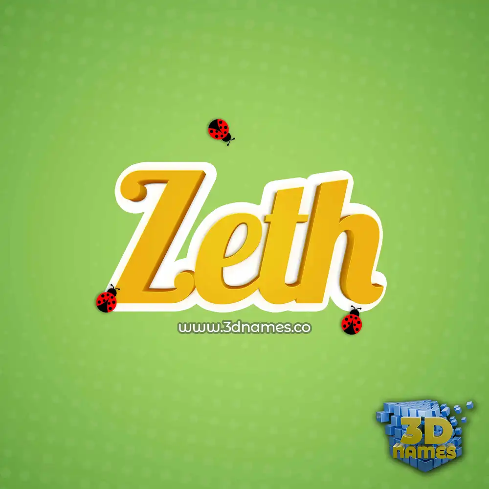 zeth in Ladybugs style - 3D name wallpaper