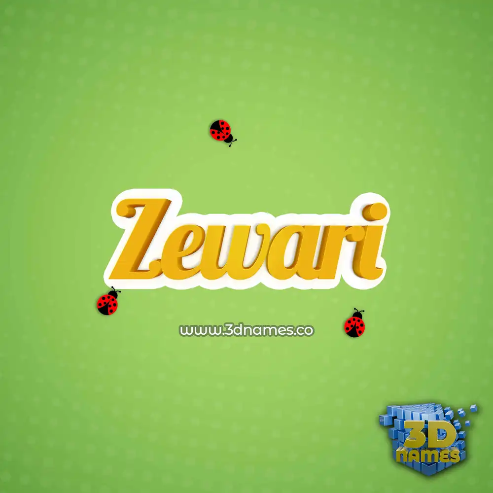 zewari in Ladybugs style - 3D name wallpaper