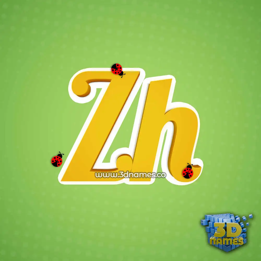 zh in Ladybugs style - 3D name wallpaper