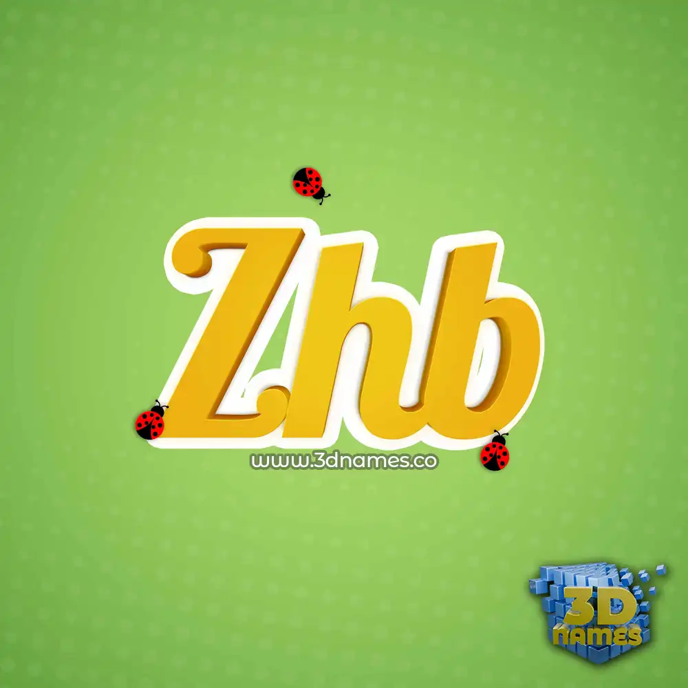 zhb in Ladybugs style - 3D name wallpaper