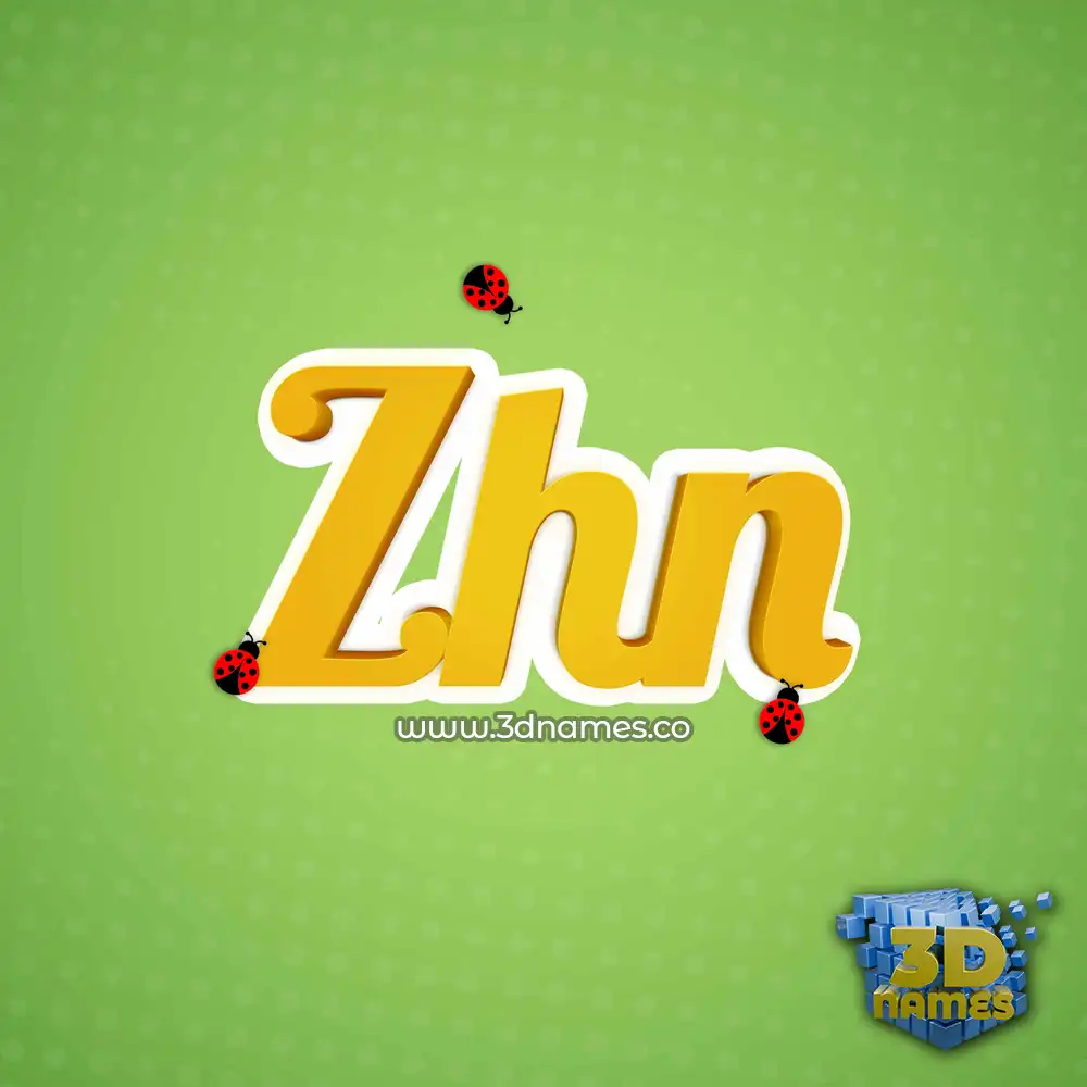 zhn in Ladybugs style - 3D name wallpaper