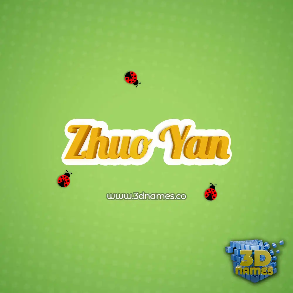zhuo yan in Ladybugs style - 3D name wallpaper