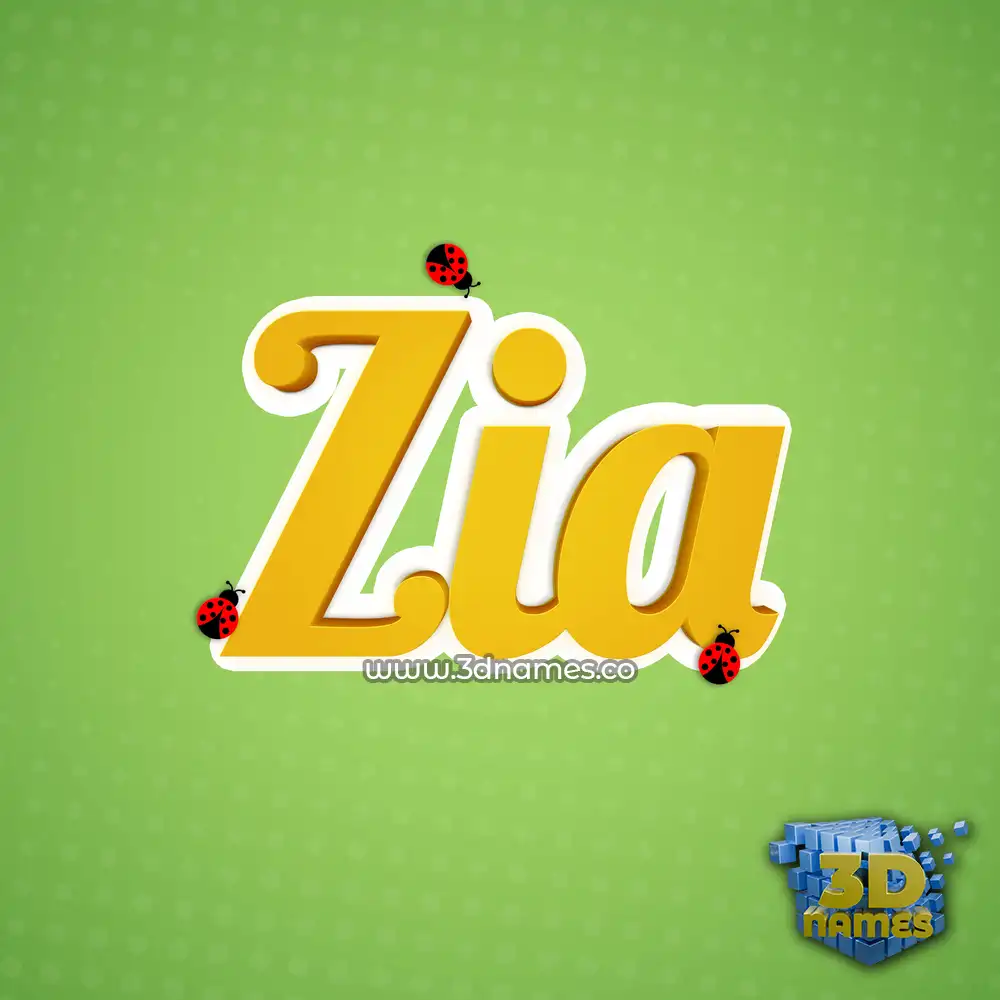 zia in Ladybugs style - 3D name wallpaper