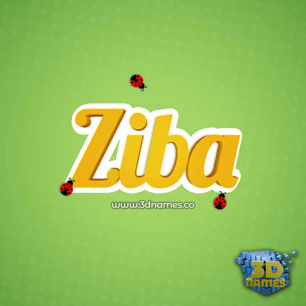 ziba in Ladybugs style - 3D name wallpaper