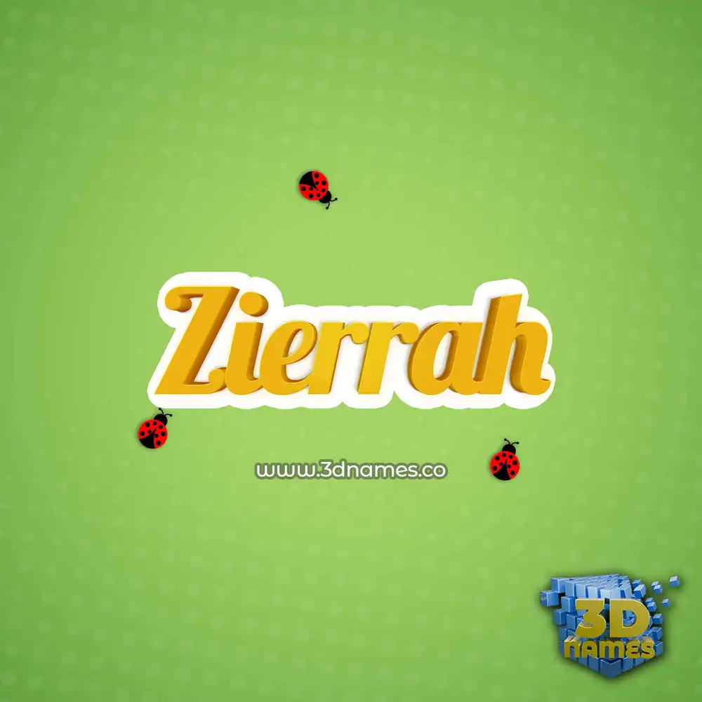 zierrah in Ladybugs style - 3D name wallpaper
