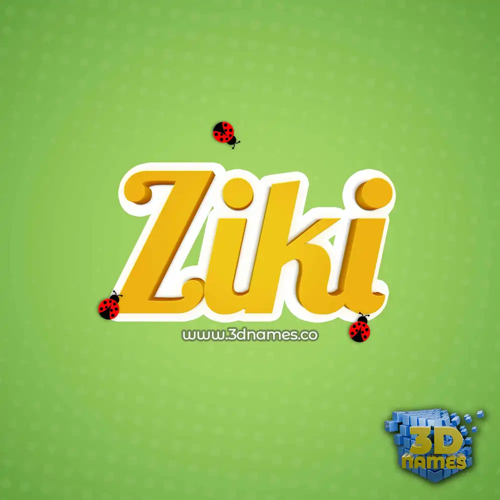 ziki in Ladybugs style - 3D name wallpaper