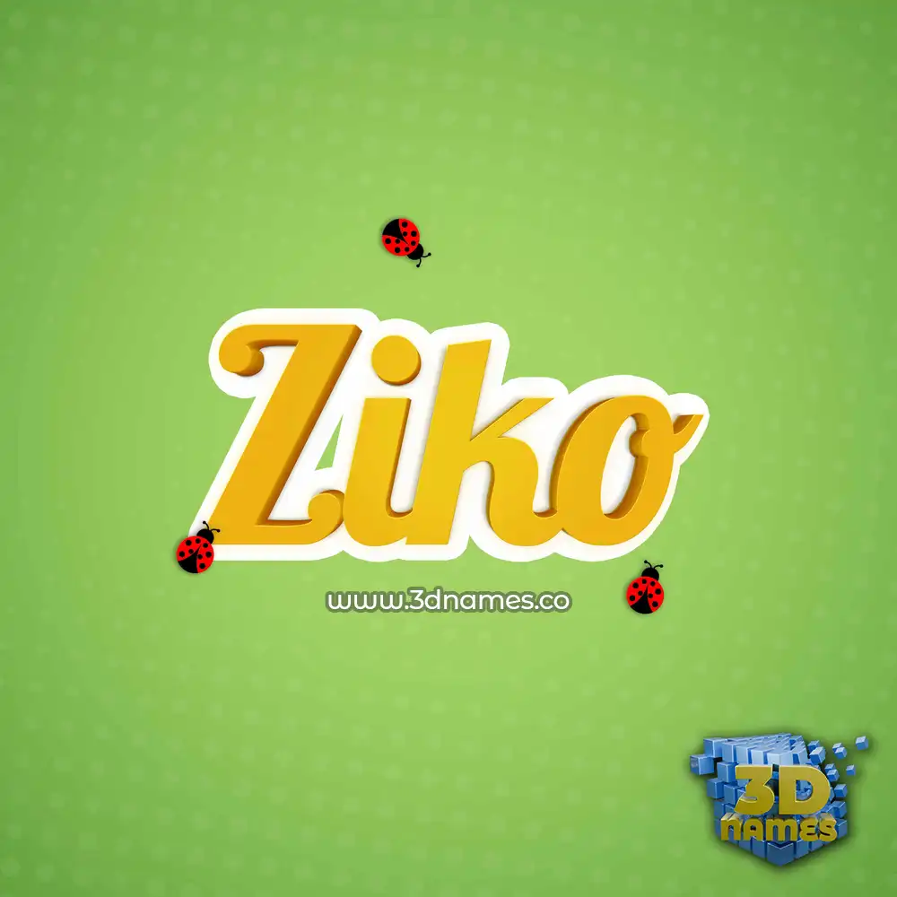 ziko in Ladybugs style - 3D name wallpaper