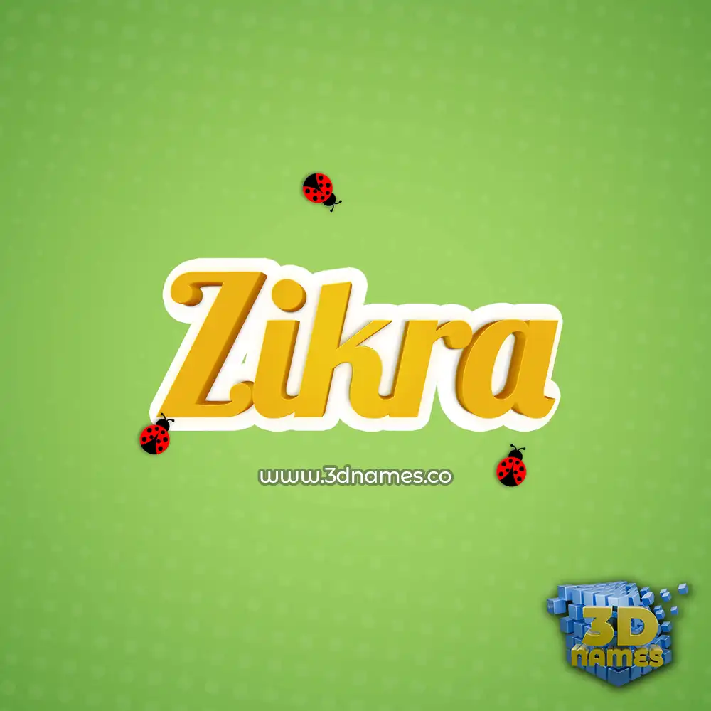 zikra in Ladybugs style - 3D name wallpaper