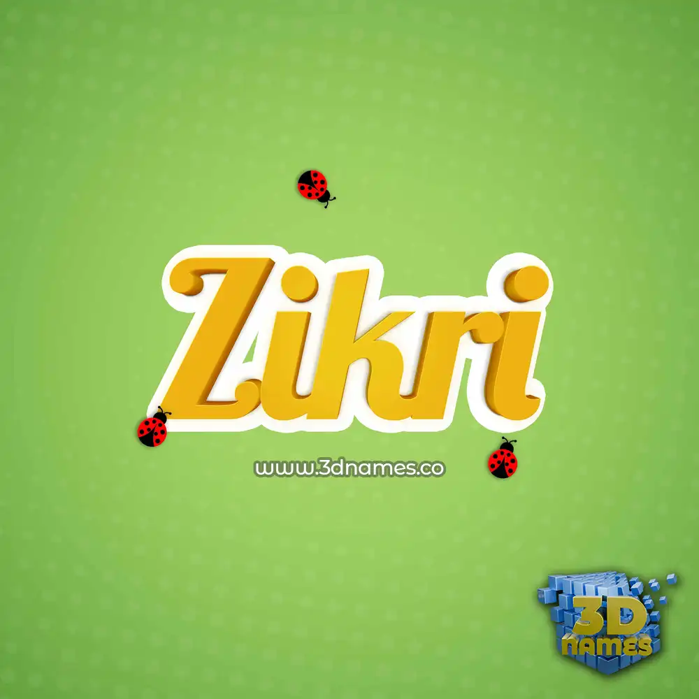 zikri in Ladybugs style - 3D name wallpaper