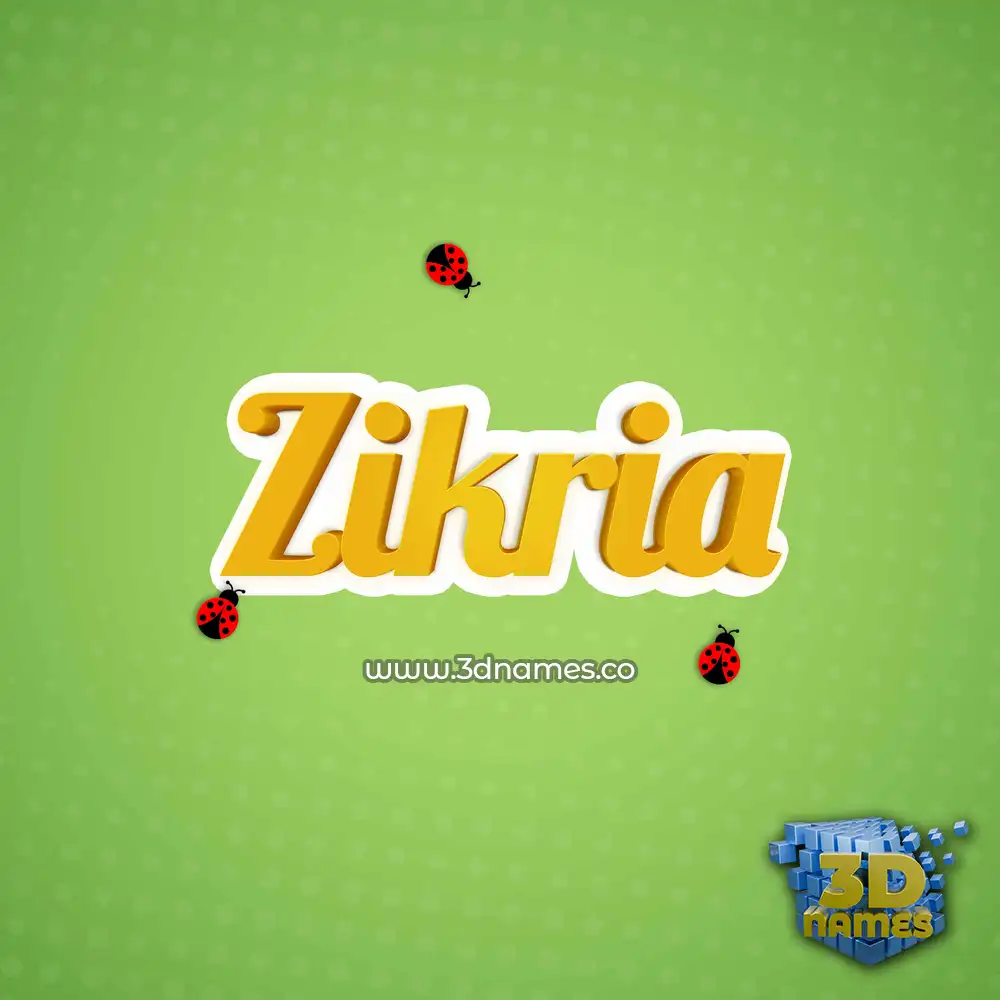 zikria in Ladybugs style - 3D name wallpaper