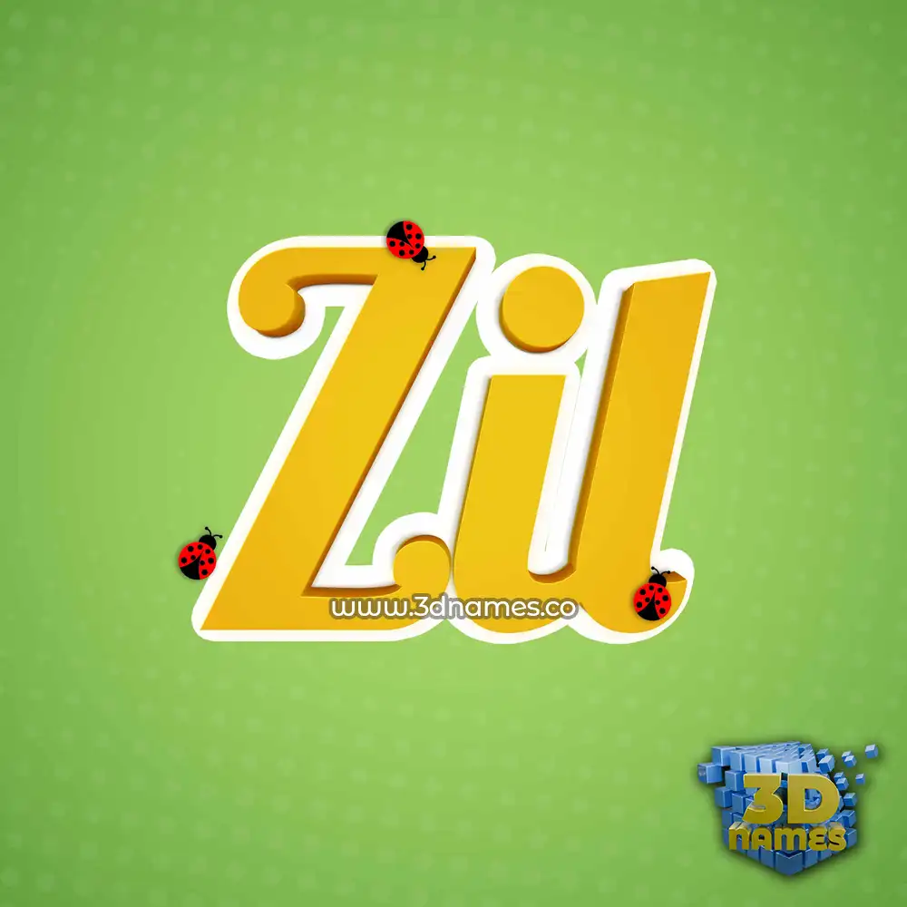 zil in Ladybugs style - 3D name wallpaper