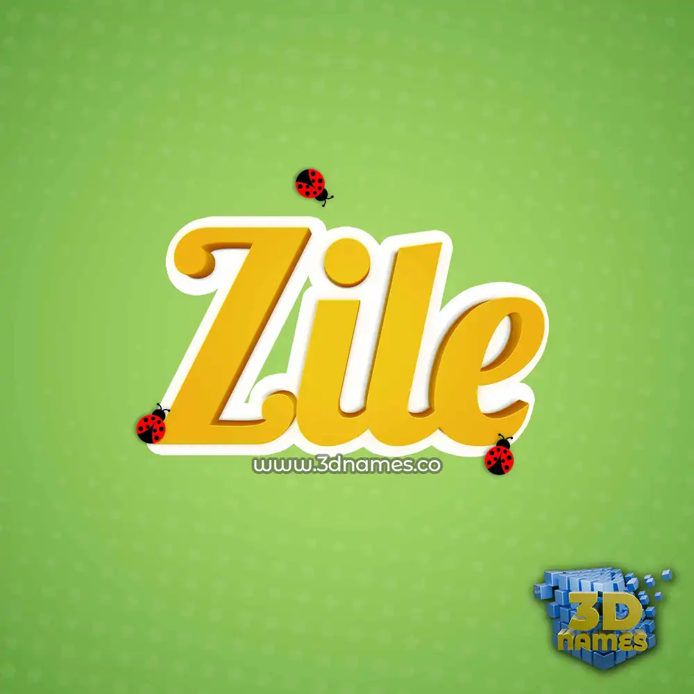 zile in Ladybugs style - 3D name wallpaper