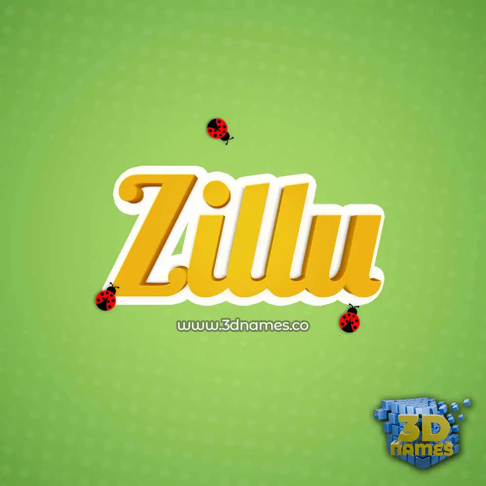 zillu in Ladybugs style - 3D name wallpaper
