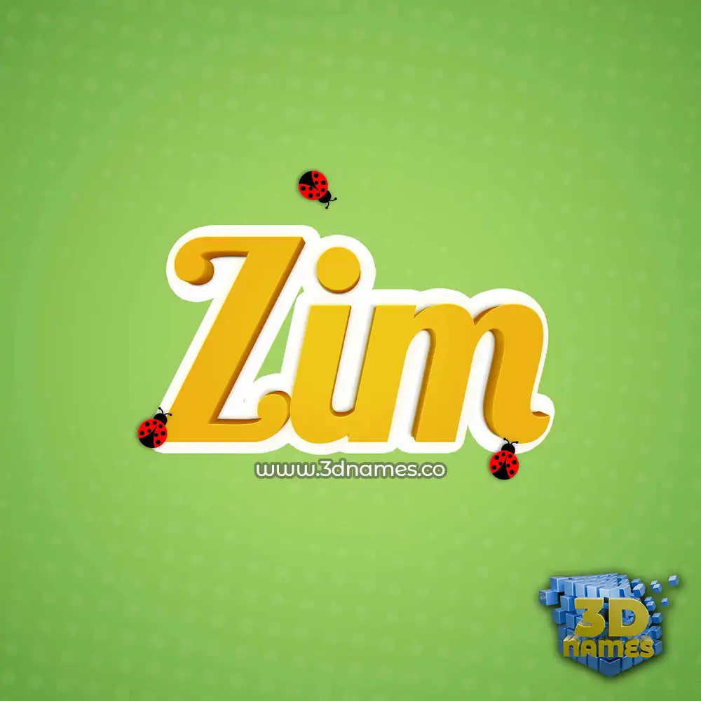 zim in Ladybugs style - 3D name wallpaper