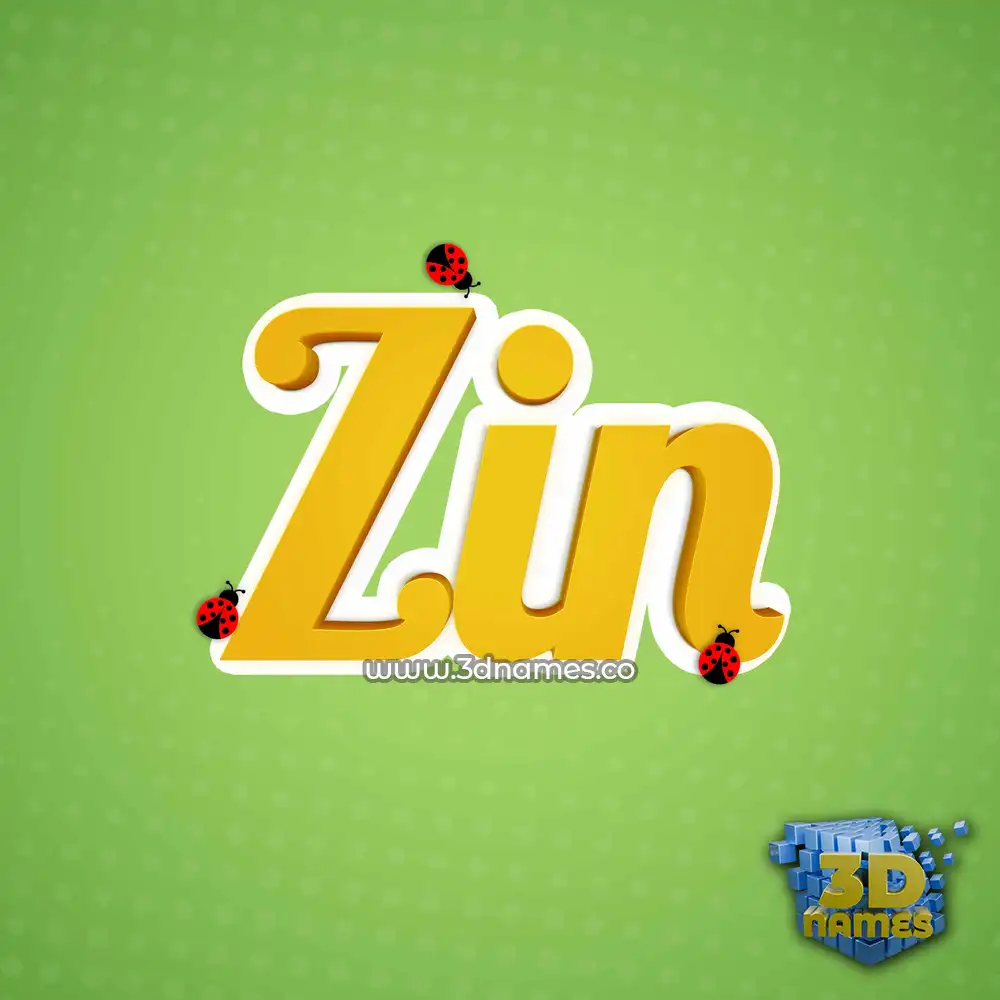 zin in Ladybugs style - 3D name wallpaper