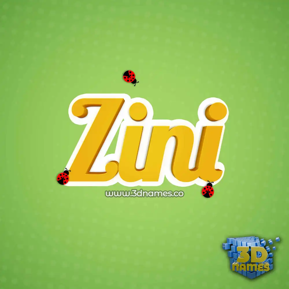 zini in Ladybugs style - 3D name wallpaper