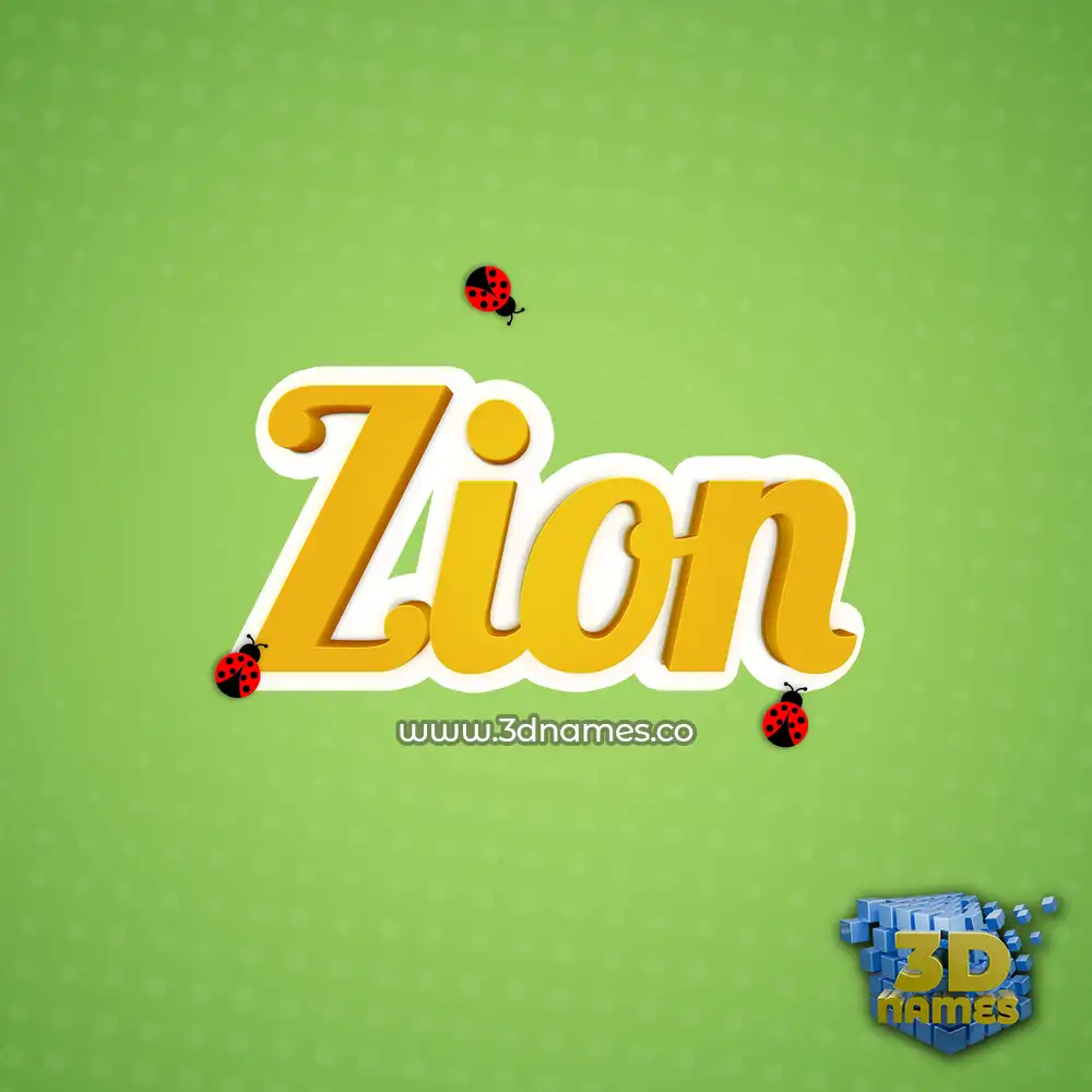 zion in Ladybugs style - 3D name wallpaper