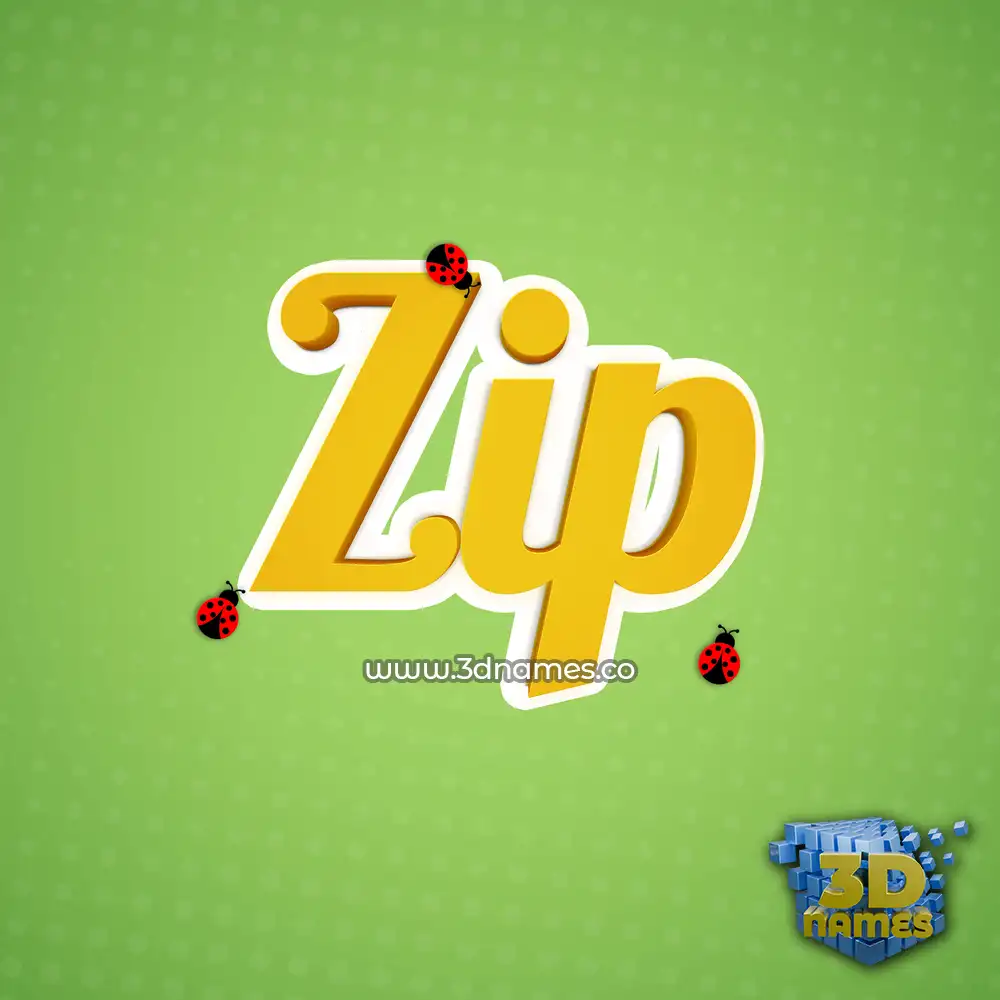 zip in Ladybugs style - 3D name wallpaper