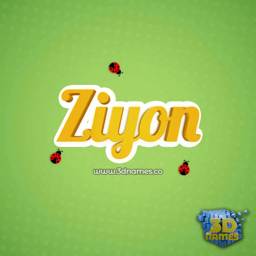 ziyon in Ladybugs style - 3D name wallpaper