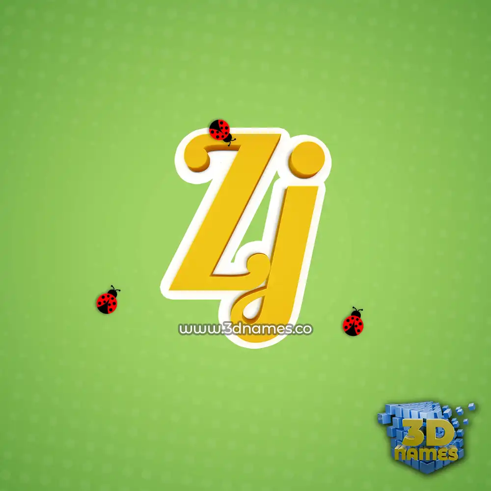 zj in Ladybugs style - 3D name wallpaper
