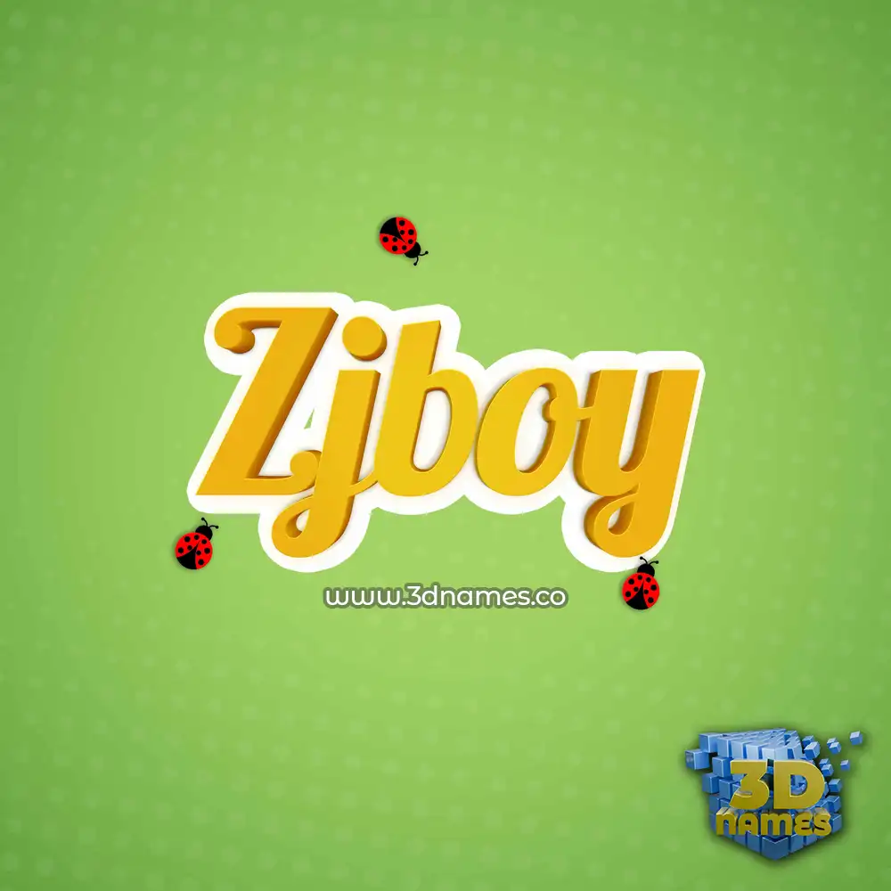 zjboy in Ladybugs style - 3D name wallpaper