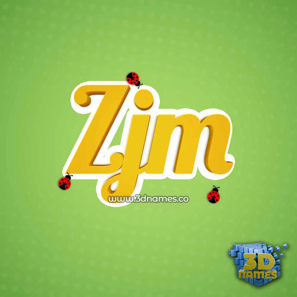 zjm in Ladybugs style - 3D name wallpaper