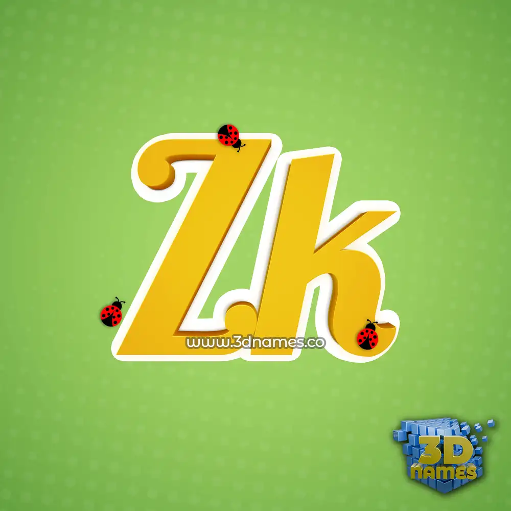 zk in Ladybugs style - 3D name wallpaper