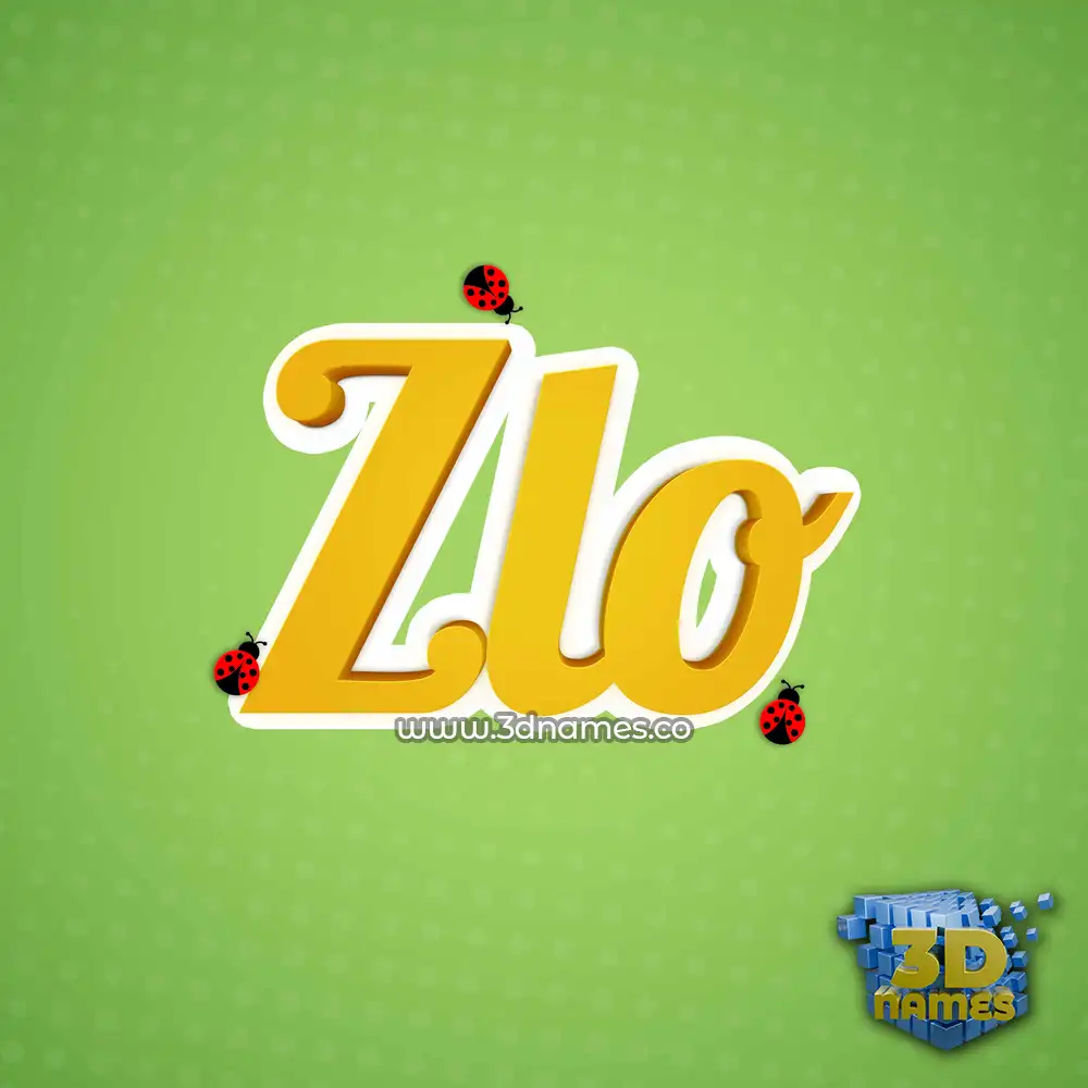 zlo in Ladybugs style - 3D name wallpaper