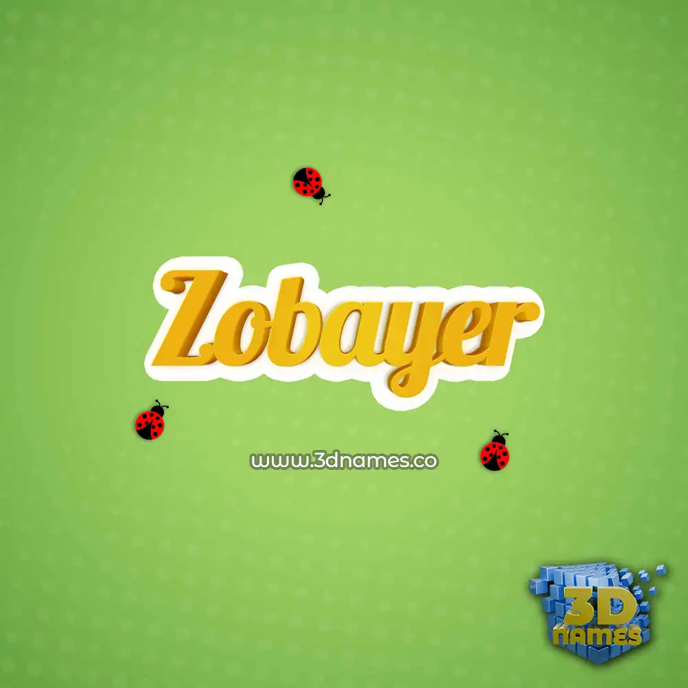 zobayer in Ladybugs style - 3D name wallpaper