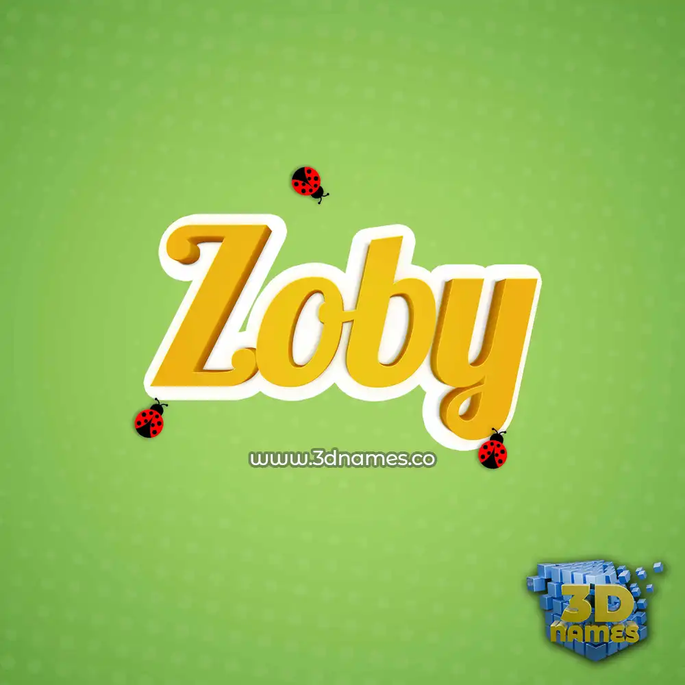 zoby in Ladybugs style - 3D name wallpaper