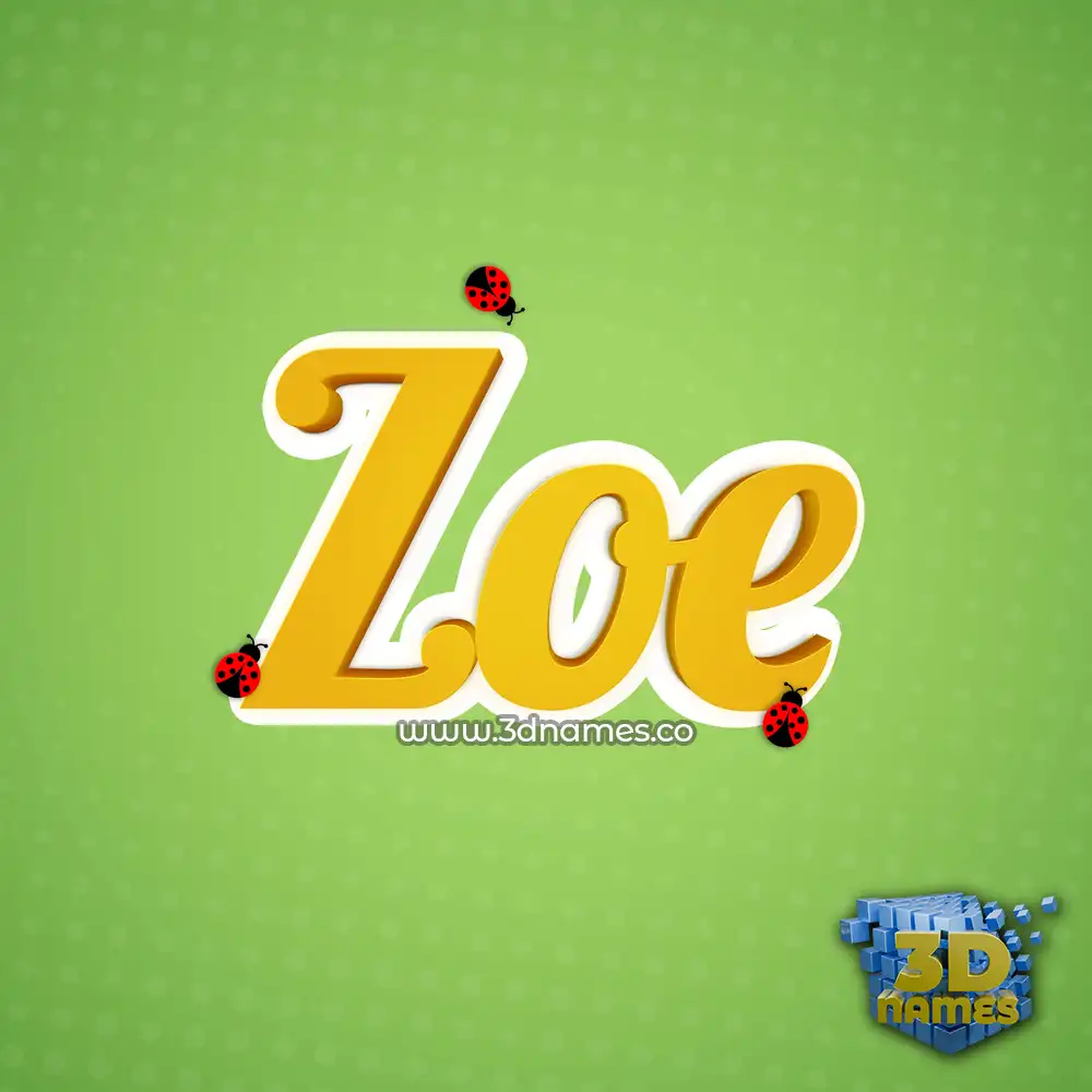zoe in Ladybugs style - 3D name wallpaper