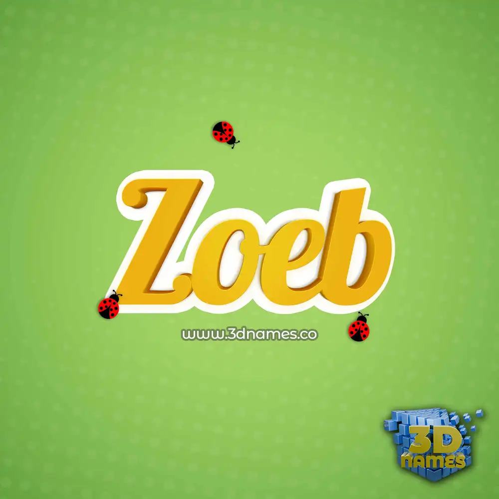 zoeb in Ladybugs style - 3D name wallpaper