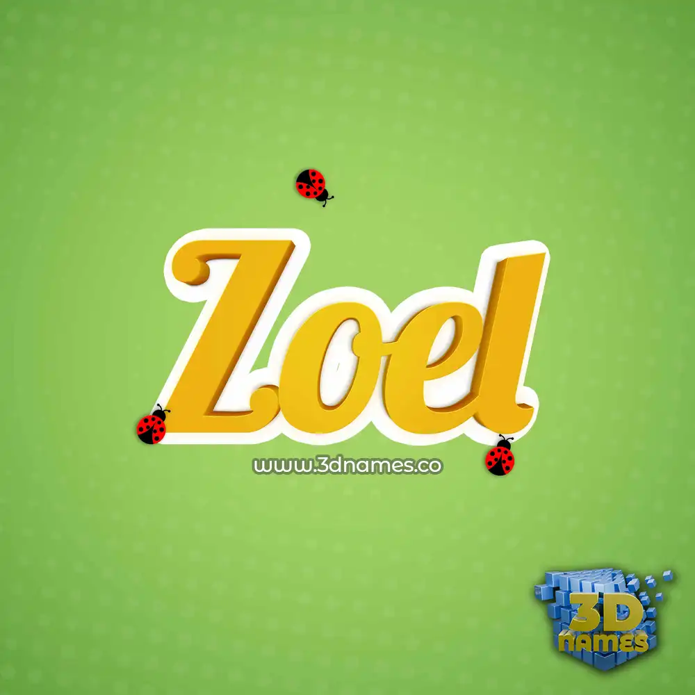 zoel in Ladybugs style - 3D name wallpaper