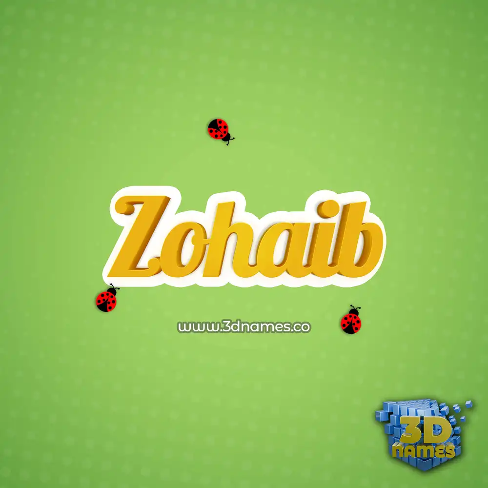zohaib in Ladybugs style - 3D name wallpaper