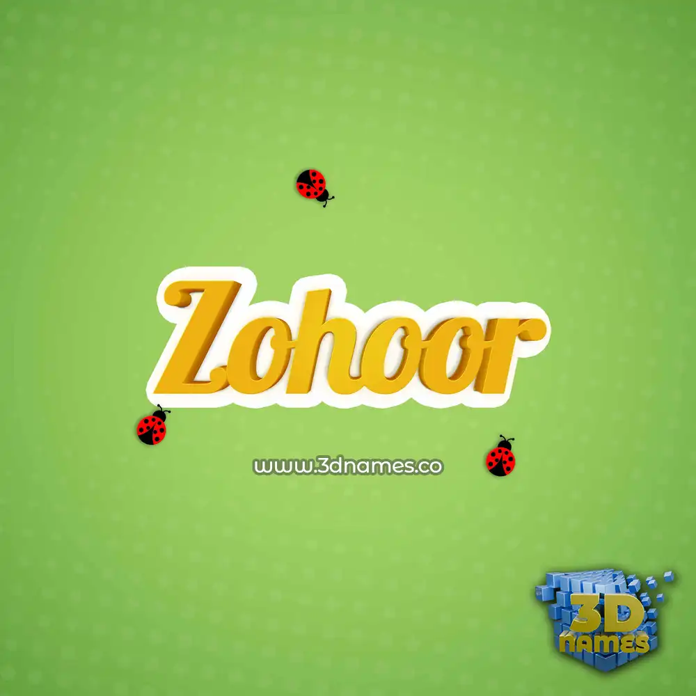 zohoor in Ladybugs style - 3D name wallpaper