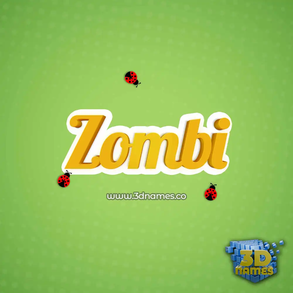 zombi in Ladybugs style - 3D name wallpaper