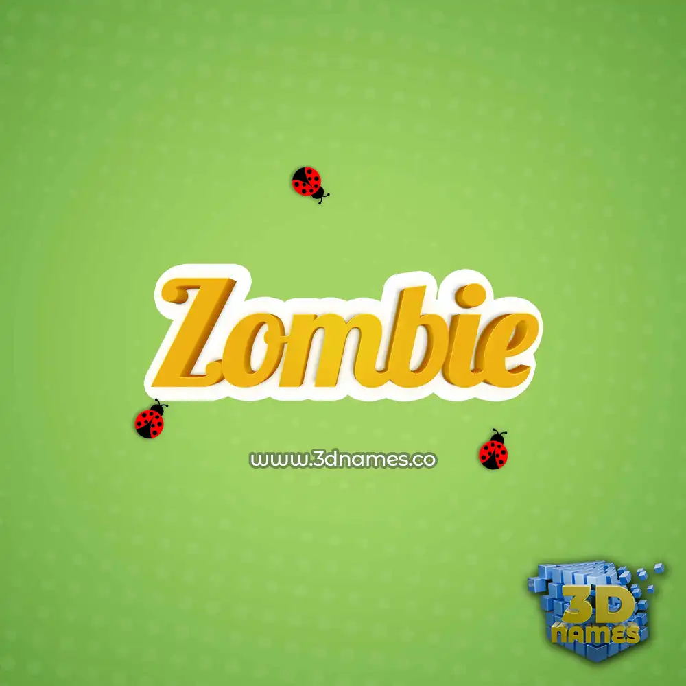 zombie in Ladybugs style - 3D name wallpaper