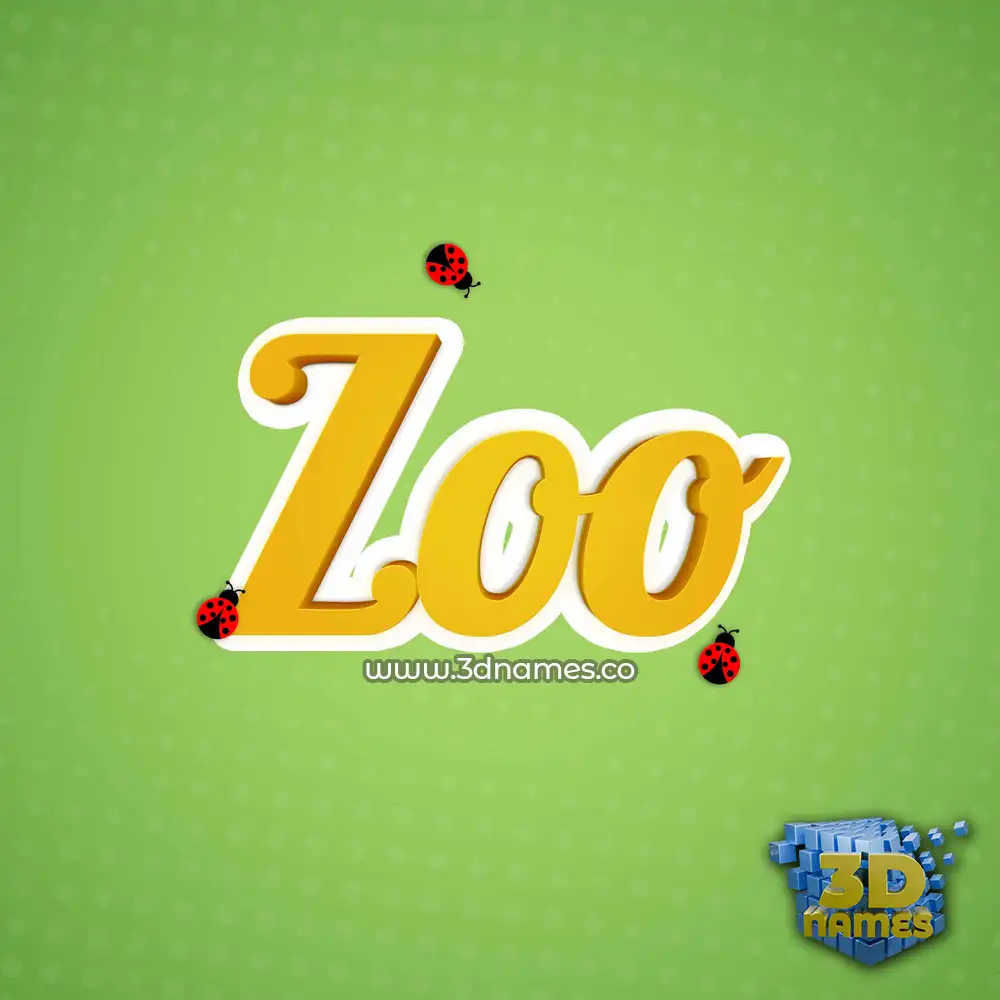 zoo in Ladybugs style - 3D name wallpaper