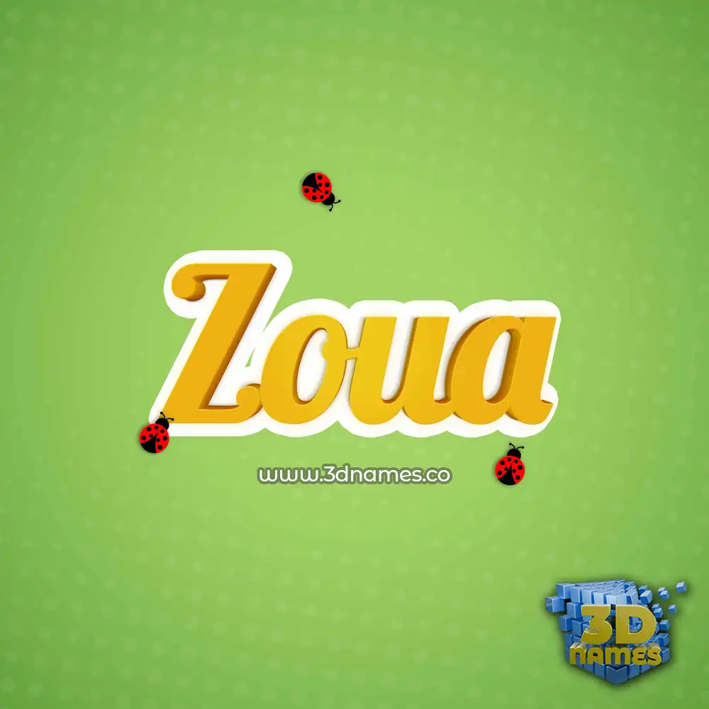 zoua in Ladybugs style - 3D name wallpaper