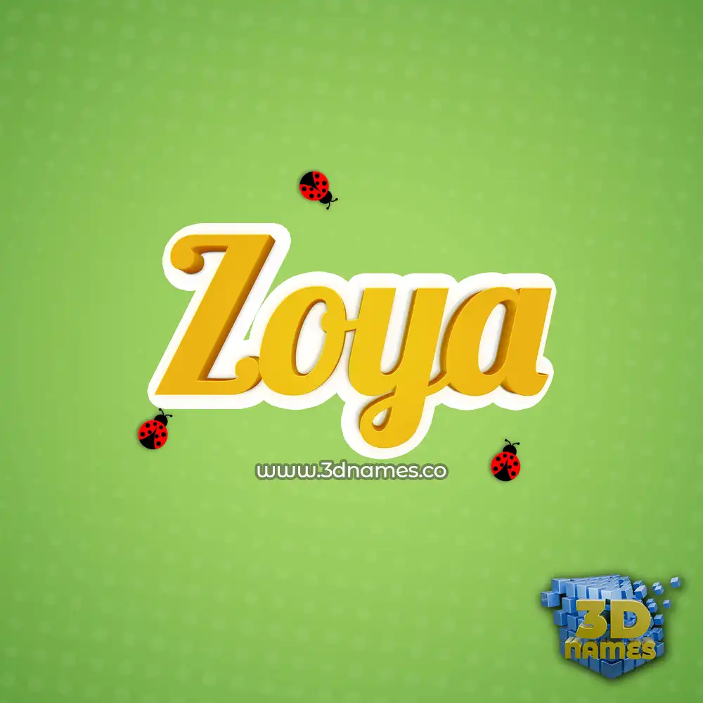 zoya in Ladybugs style - 3D name wallpaper